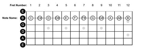 Guitar Fretboard Natural Notes