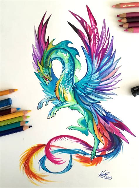 Hummingbird Dragon by Katy Lipscomb, colored pencil, 2015 | Dragon ...