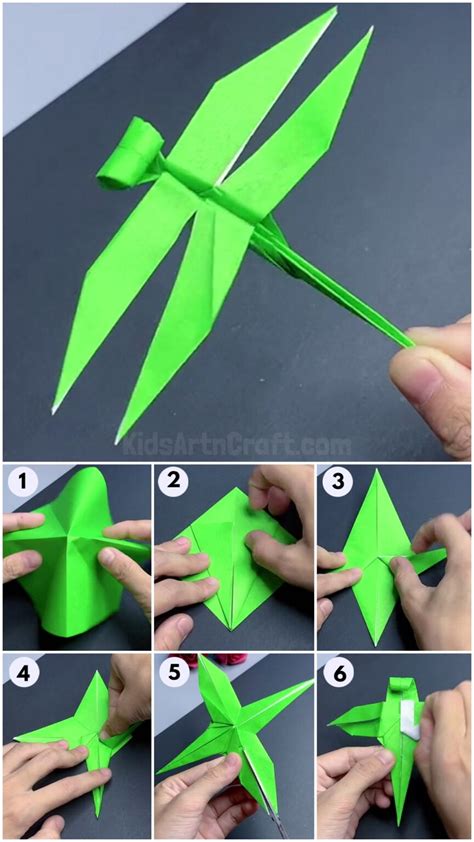 DIY Origami Dragonfly Easy Tutorial for kids - Kids Art & Craft