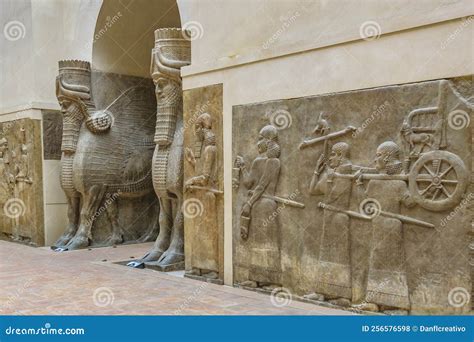 Ancient Assyrian Sculptures at Museum Editorial Stock Photo - Image of lamassu, assyrian: 256576598