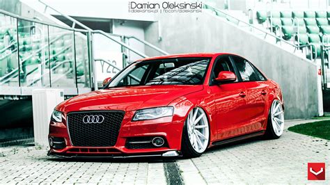 Eye-candy Red Audi A4 on Custom Wheels — CARiD.com Gallery