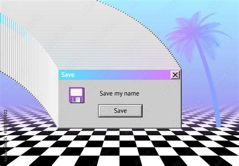 Abstract vaporwave aesthetics background with 90s style system message ...