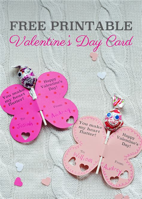 Free Printable Butterfly Valentine's Day Card - Jocelyn Naquin