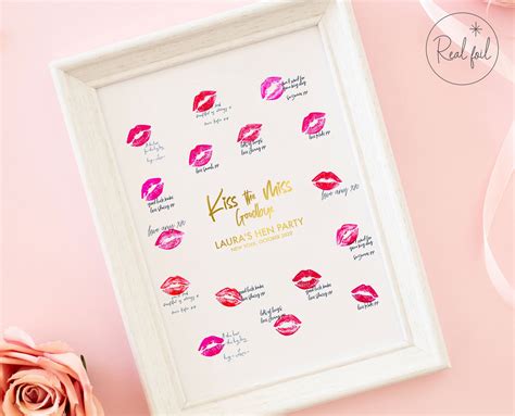 Kiss the Miss Goodbye Print Lipstick Print Hen Party Print - Etsy UK