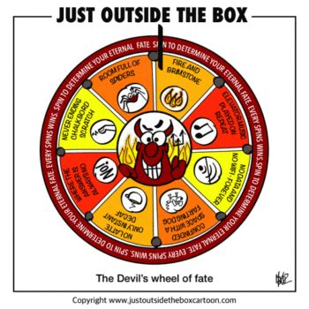 Devils wheel - Just Outside the Box Cartoon