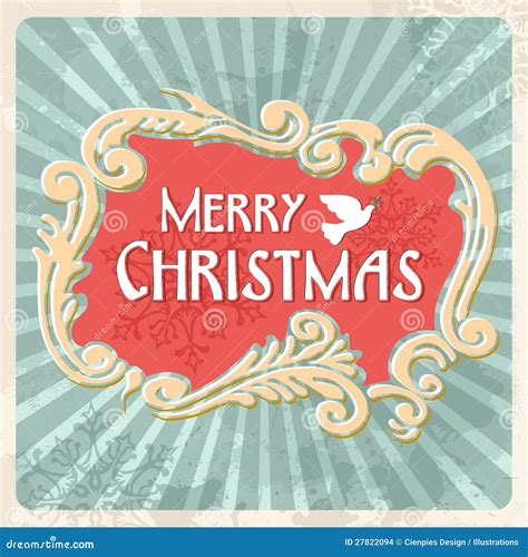 Vintage Merry Christmas Sign Postcard Stock Vector - Illustration of banner, illustration: 27822094