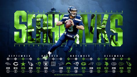 Schedule wallpaper for the Seattle Seahawks Regular Season, 2018 Central European Time. Made by ...