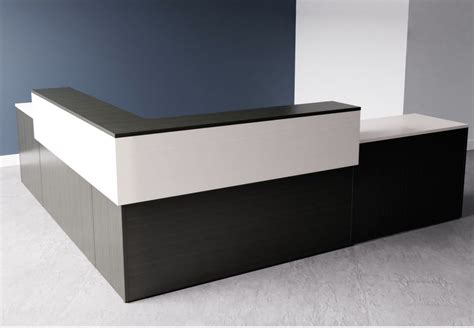 The Office Leader. 10' Contemporary L Shape Reception Desk Workstation