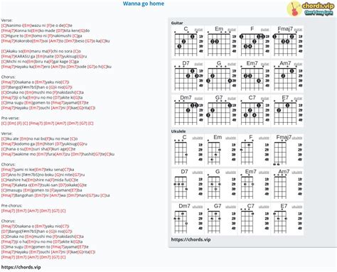 Chord: Wanna go home - tab, song lyric, sheet, guitar, ukulele | chords.vip