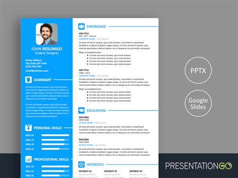 Google Slide Resume Template