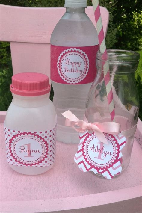 6 Plastic Milk Jug Party Bottles with Lids and Custom