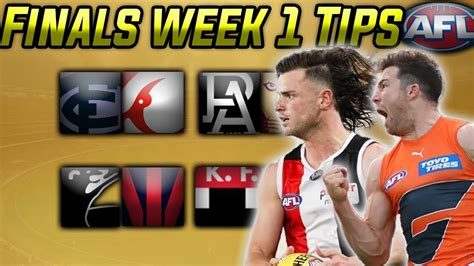 FINALS WEEK 1 AFL TIPS + PREDICTIONS 2023 - YouTube