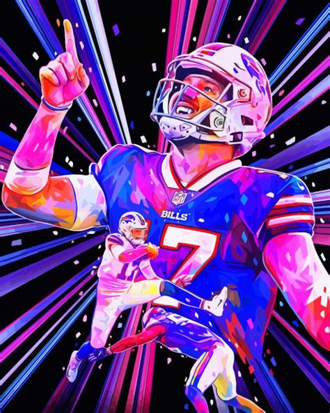 Buffalo Bills Josh Allen Art - Paint By Numbers - Num Paint Kit