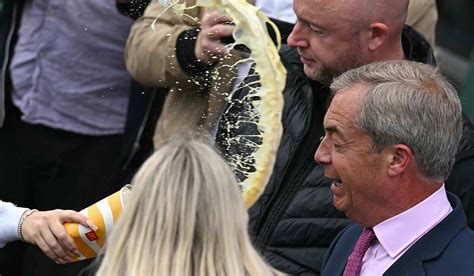 Woman Arrested After Milkshake Thrown At Politician Nigel Farage