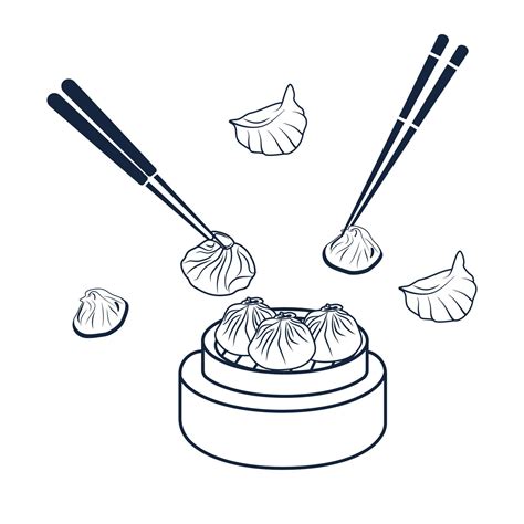 Dim Sum Vector Clip Art Design, With Chopsticks , Asian Food Dim Sum ...