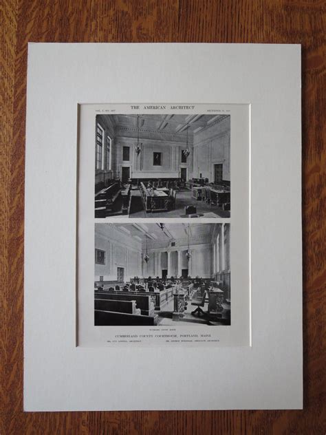 Interior, Cumberland County Courthouse, Portland, ME, 1911, Litho. Low – St. Croix Architecture