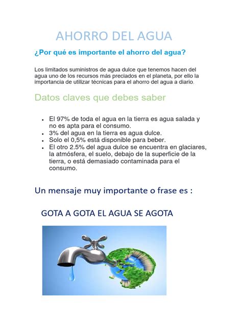 Ahorro Del Agua | PDF