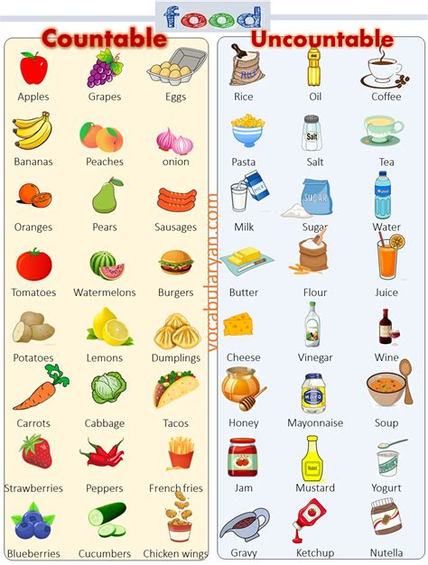 Countable and Uncountable Nouns: Rules and Examples – VocabularyAN