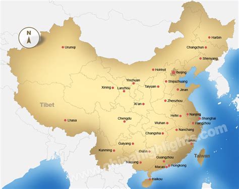 Map Of China Cities | Color 2018