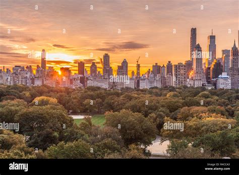 Sunrise over Central Park, New York City, United States of America ...