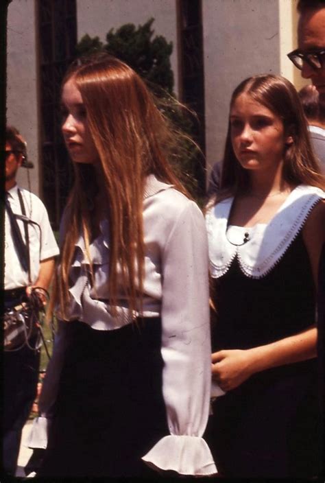 Sharon's younger sisters Debra and Patti Tate at Sharon's funeral - August 13th 1969 | Sharon ...