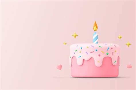 Birthday cake background, 3d graphic | Premium PSD - rawpixel