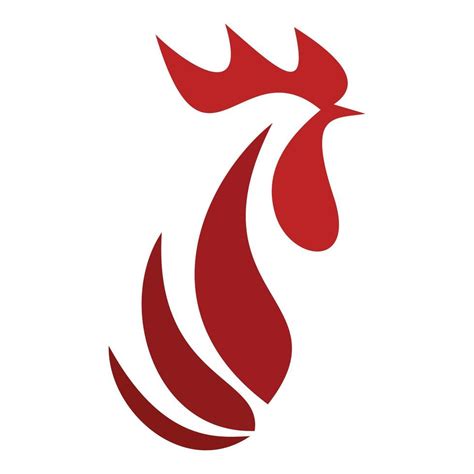 Red rooster head logo, flat style 14480780 Vector Art at Vecteezy