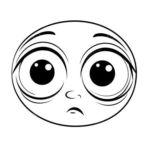 Coloring Sheet Sad Face Happy Face Image Outline Sketch Drawing Vector, Animation Eyes Drawing ...