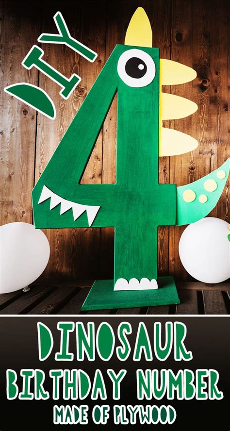 diy dinosaur birthday number made of plywood - Raste-enblog