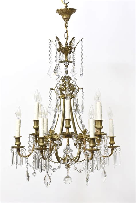 French Bronze and Crystal Chandelier – Appleton Antique Lighting