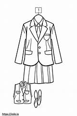 School uniform coloring Sheet sketch template