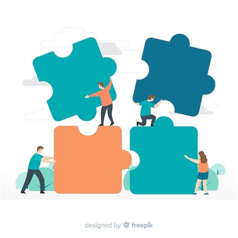 Free Vector | People connecting puzzle pieces