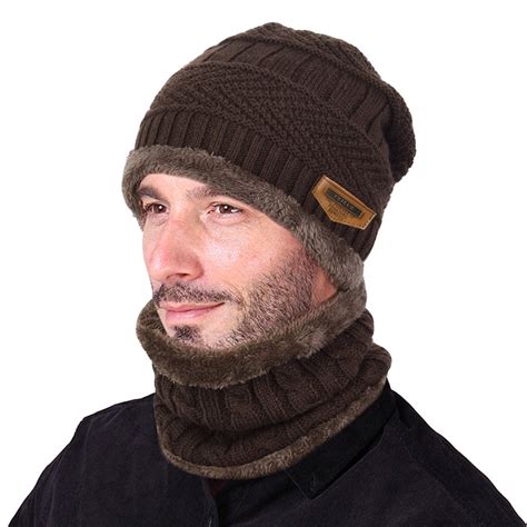 VBIGER Winter Beanie Hat Scarf Set Warm Knit Hat Thick Knit Skull Cap For Men Women - Walmart.com