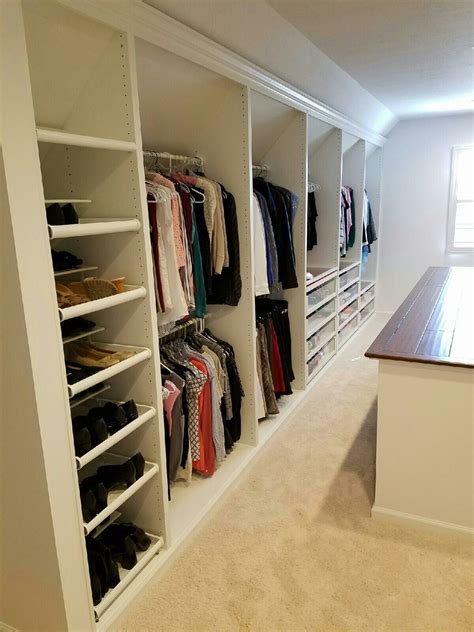 Master walk-in closet Ikea Hack for Sloped Ceiling | Slanted ceiling ...