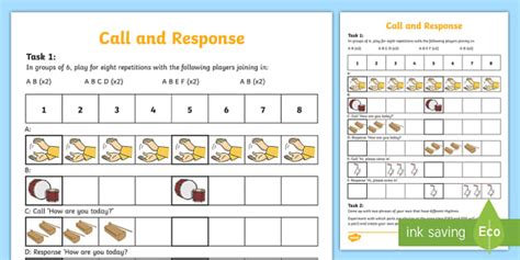 Rhythm Reading Worksheet | Call & Response | NZ Primary