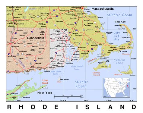 Printable Map Of Rhode Island