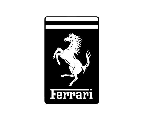 Ferrari Logo Brand Symbol Black Design Italian Car Automobile Vector ...