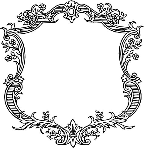 Free Vintage Floral Scroll Border Frame | Oh So Nifty Vintage Graphics