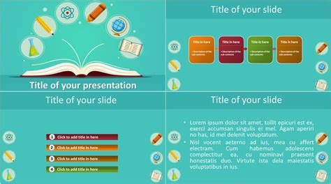 School and education objects PowerPoint template | Powerpoint template free, Powerpoint ...