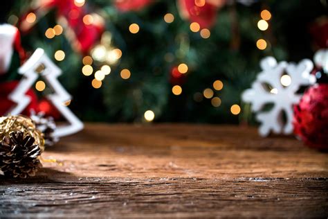 christmas-table-blurred-lights-background-wood-desk-focus-xmas-wooden-plank-blur-home-room ...