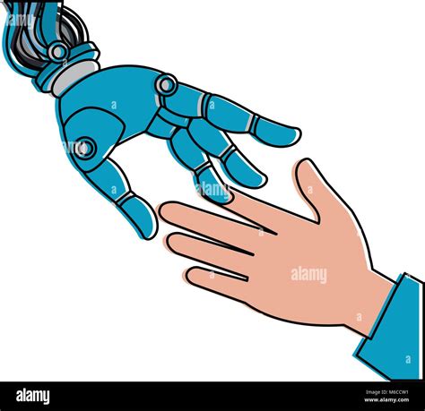 human hand and robot Stock Vector Image & Art - Alamy