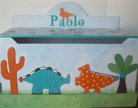 Dinosaur Toy Box BENCH Toy Box Dino Bedding Toy Bin by spoiltrottn