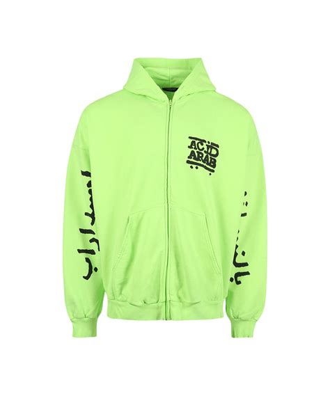 Balenciaga Hoodie 'fluo Green/black' for Men | Lyst