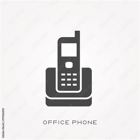 Silhouette icon office phone Stock Vector | Adobe Stock