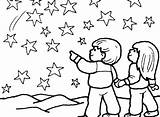 Starry Night Coloring Book Page Pages sketch template
