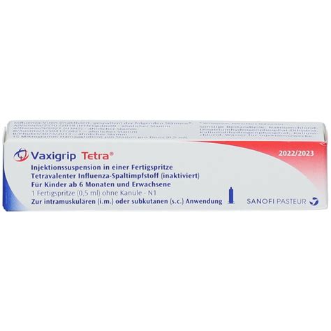 VAXIGRIP Tetra 2022/2023 Inj.Susp.Fertigspr.o.Kan. 1 St - shop-apotheke.com