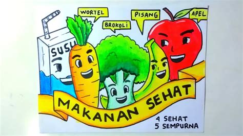 10 Contoh Poster Makanan Sehat dan Mudah Digambar : Okezone health