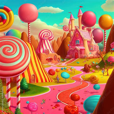 candyland background, delicious, sweet, beautiful Stock Illustration ...