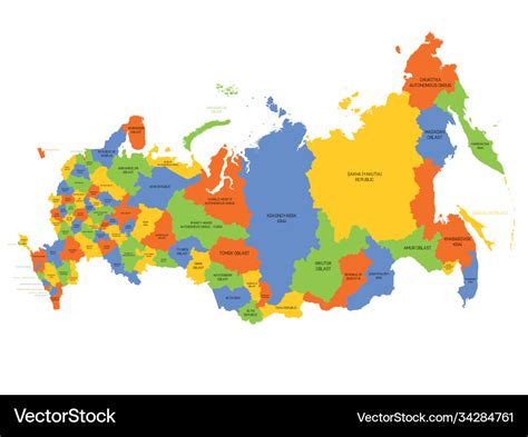 Russia - political map federal divisions Vector Image