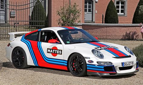 Germany Is Mad for Car Wraps! Martini-style Racing Livery by CAM SHAFT for the Porsche 911 GT3